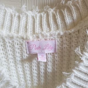 White Distressed sweater